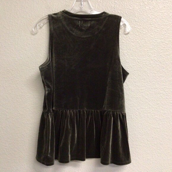 Mudpie Baby Doll Tiered Tank Velvet Top Green Women’s Medium Peasant Boho - Picture 9 of 9